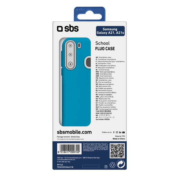 SBS - Šolski ovitek za Samsung Galaxy A21, moder