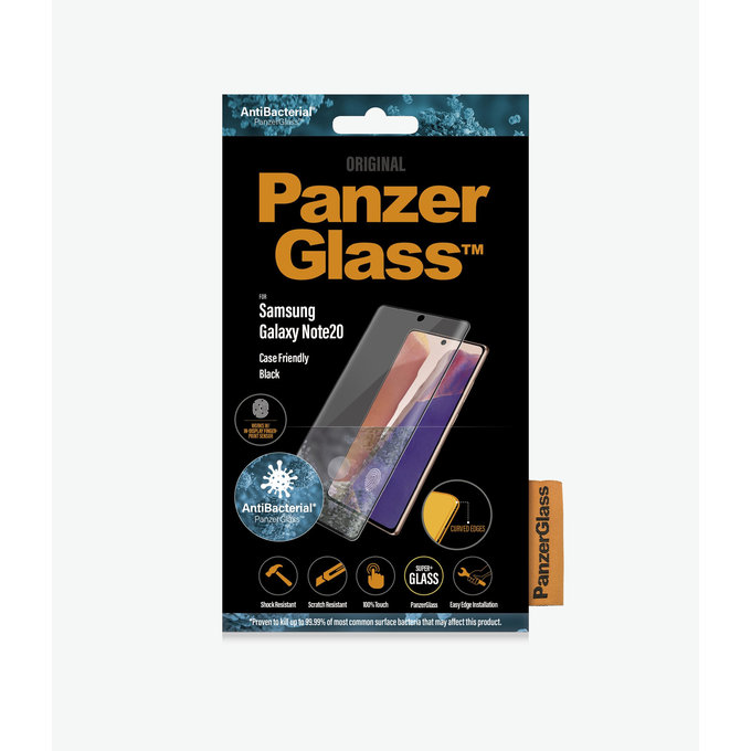 PanzerGlass - Tempered Glass Case Friendly za Samsung Galaxy Note 20, prstni odtis, črna