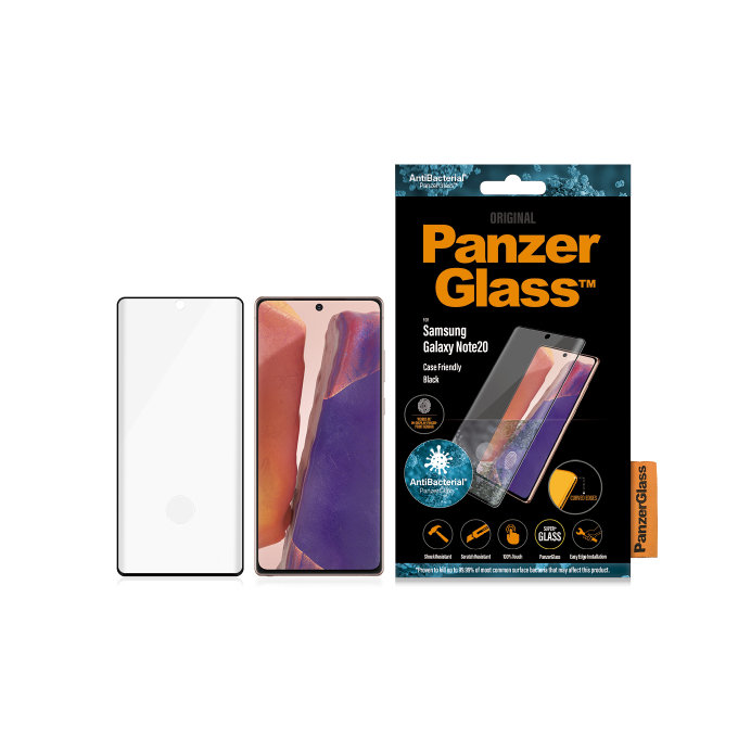 PanzerGlass - Tempered Glass Case Friendly za Samsung Galaxy Note 20, prstni odtis, črna