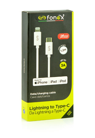 Fonex - Lightning / USB MFI kabel (2m), bel