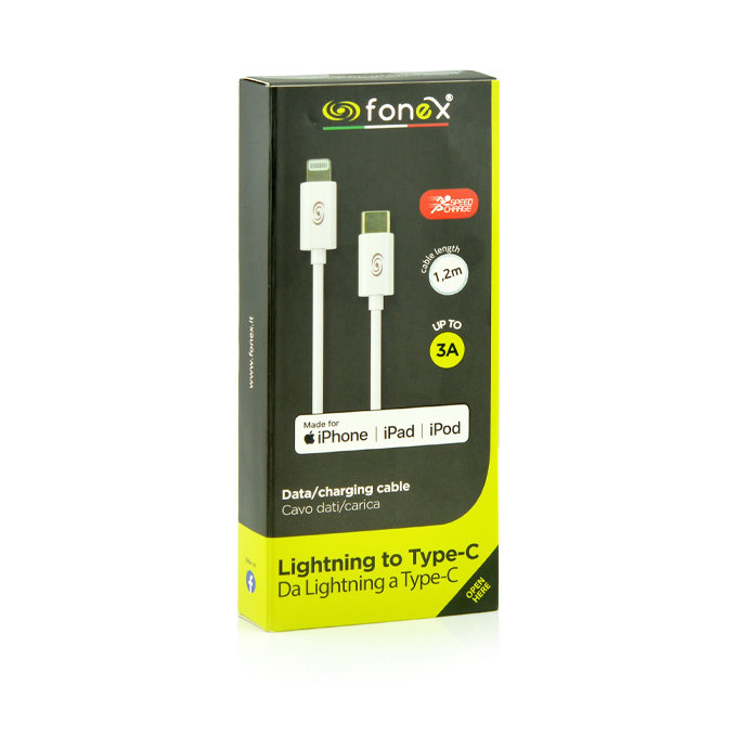 Fonex - Lightning / USB MFI kabel (2m), bel
