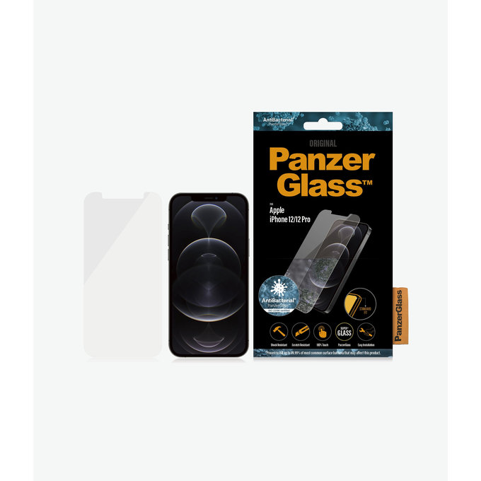 PanzerGlass - Kaljeno Steklo Standard Fit AB za iPhone 12 in 12 Pro, transparent