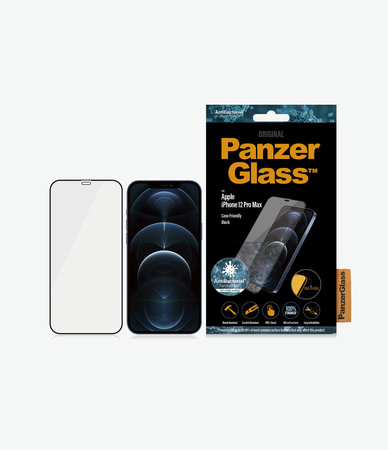 PanzerGlass - Kaljeno Steklo Case Friendly AB za iPhone 12 Pro Max, črn