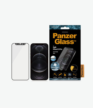 PanzerGlass - Kaljeno Steklo Case Friendly AntiGlare za iPhone 12 in 12 Pro, črn