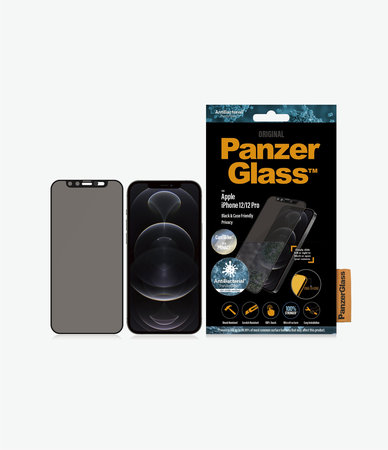 PanzerGlass - Kaljeno Steklo Privacy Case Friendly CamSlider AB za iPhone 12 in 12 Pro, črn