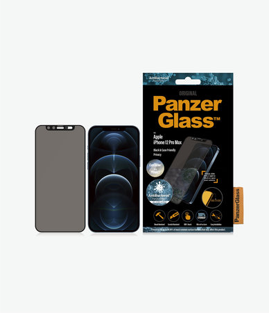 PanzerGlass - Kaljeno Steklo Privacy Case Friendly CamSlider AB za iPhone 12 Pro Max, črn