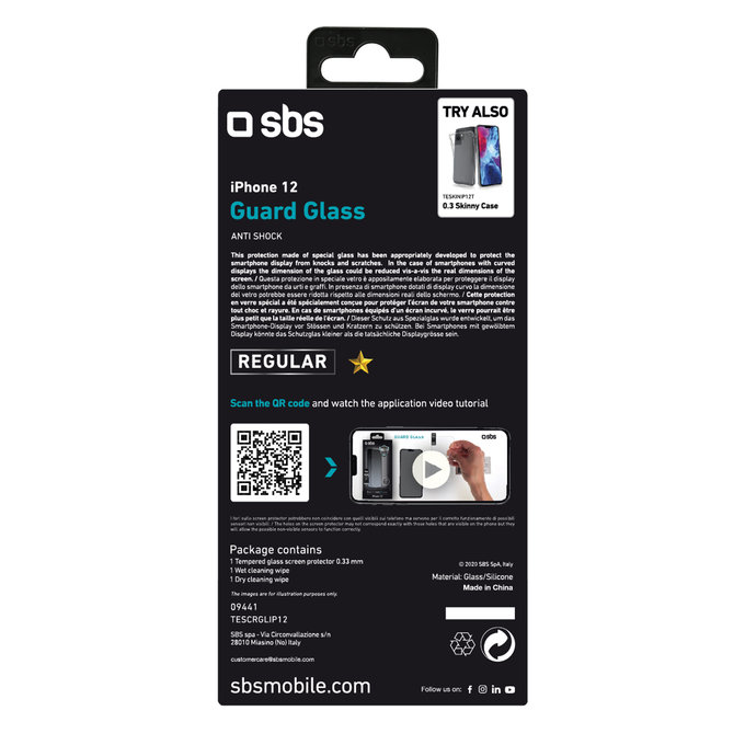 SBS - Tempered Glass za iPhone 12 mini, prozorno
