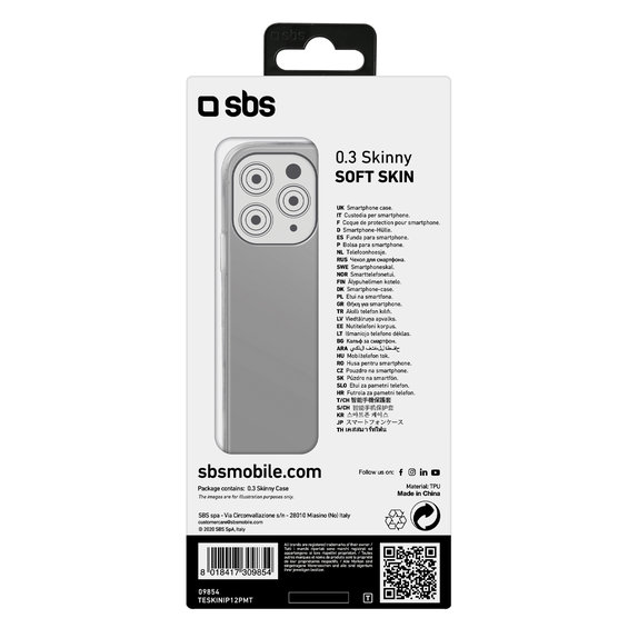 SBS - Ovitek Skinny za iPhone 12 Pro Max, prozoren