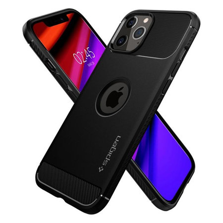 Spigen - Ovitek Rugged Armor za iPhone 12 a 12 Pro, črna