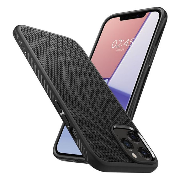 Spigen - Ovitek Liquid Air za iPhone 12 a 12 Pro, črna