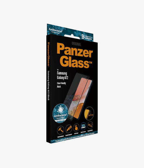 PanzerGlass - Kaljeno Steklo Case Friendly AB za Samsung Galaxy A72, črn