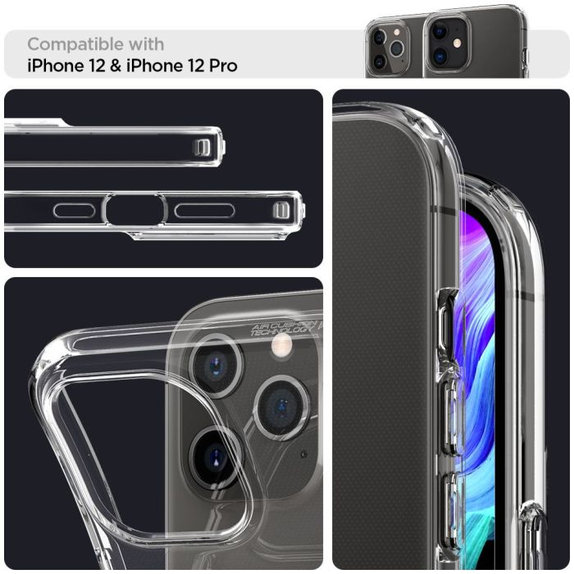 Spigen - Ovitek Liquid Crystal za iPhone 12 i 12 Pro, Crystal Clear