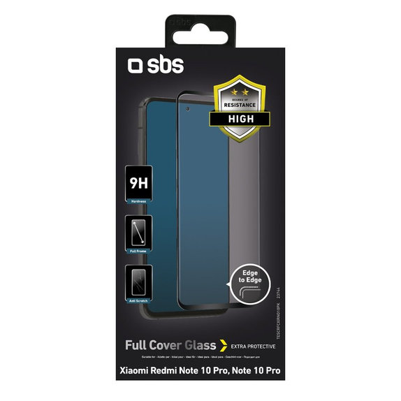 SBS - Tempered Glass Full Cover za Xiaomi Redmi Note 10 Pro, črna