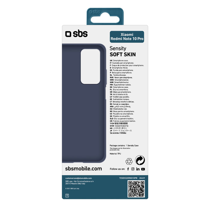 SBS - Ovitek Sensity za Xiaomi Redmi Note 10 Pro, moder