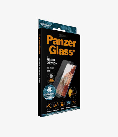 PanzerGlass - Kaljeno Steklo Case Friendly AB za Samsung Galaxy S21+, Fingerprint komp., črn