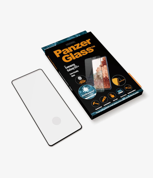 PanzerGlass - Kaljeno Steklo Case Friendly AB za Samsung Galaxy S21+, Fingerprint komp., črn