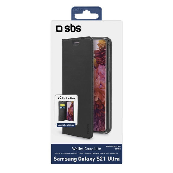 SBS - Ovitek Book Wallet Lite za Samsung Galaxy S21 Ultra, črn