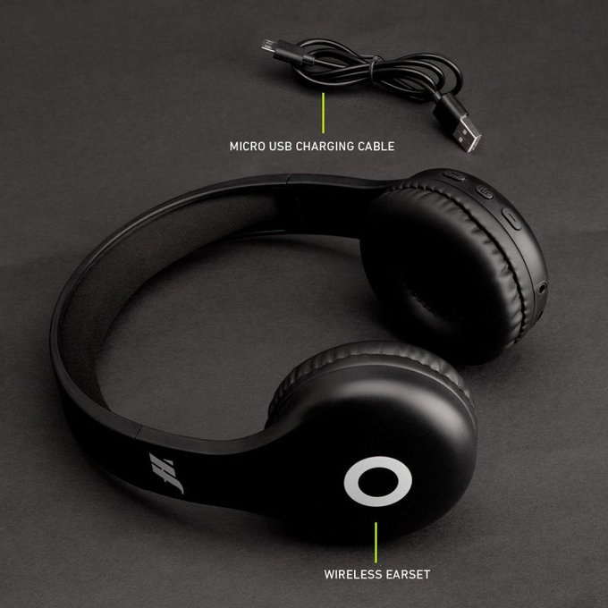 SBS Music Hero - Stereo brezžične slušalke z mikrofonom, črne