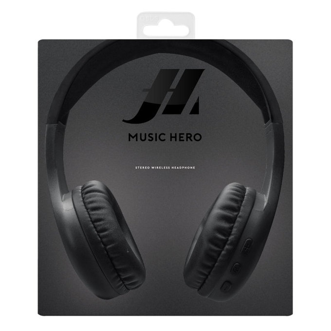 SBS Music Hero - Stereo brezžične slušalke z mikrofonom, črne
