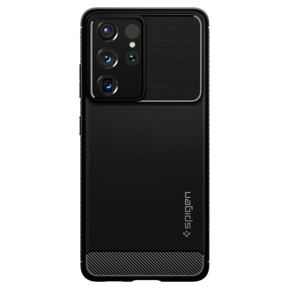 Spigen - Ovitek Rugged Armor za Samsung Galaxy S21 Ultra, črna