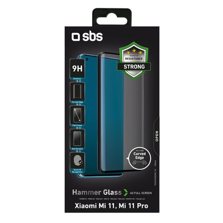 SBS - Tempered Glass 4D Full Glass za Xiaomi Mi 11, Mi 11 Pro, črna