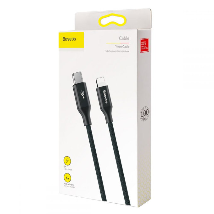 Baseus - Lightning / USB-C Kabel (1m), črna