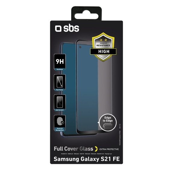 SBS - Tempered Glass Full Cover za Samsung Galaxy S21 FE, črn