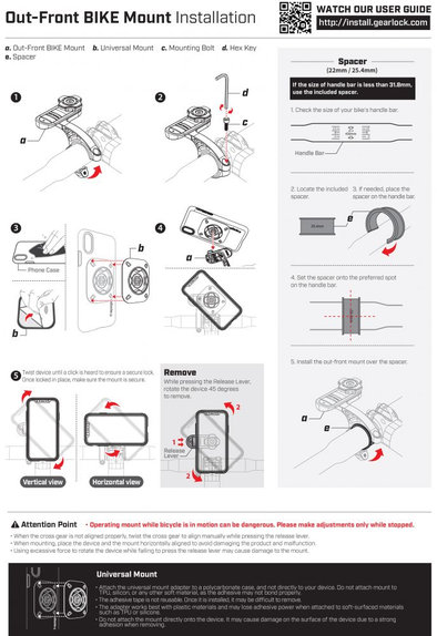 Spigen - Nosilec za Kolo in Skuter Gearlock MF100, črna