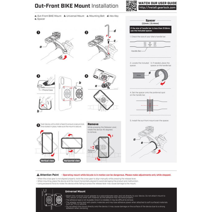 Spigen - Nosilec za Kolo in Skuter Gearlock MF100, črna