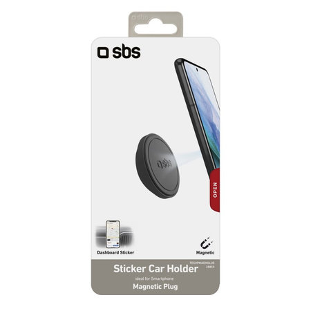 SBS - Lepilno držalo za avto, magnetno, okroglo, črno