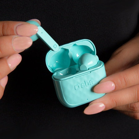 SBS - TWS Air Free brezžične slušalke s polnilnim ohišjem 250 mAh, modre