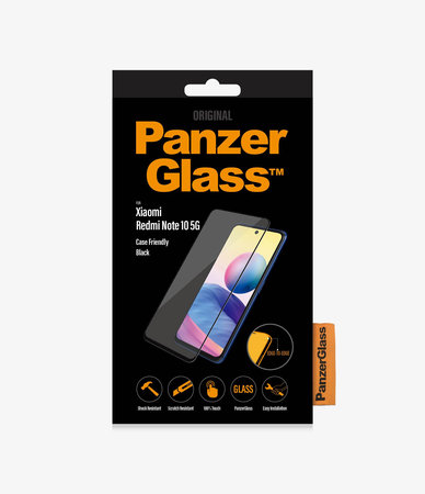PanzerGlass - Kaljeno Steklo Case Friendly za Xiaomi Redmi Note 10 5G, črn