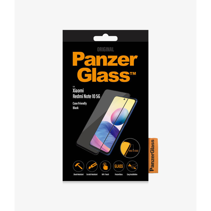 PanzerGlass - Kaljeno Steklo Case Friendly za Xiaomi Redmi Note 10 5G, črn