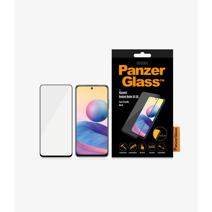 PanzerGlass - Kaljeno Steklo Case Friendly za Xiaomi Redmi Note 10 5G, črn