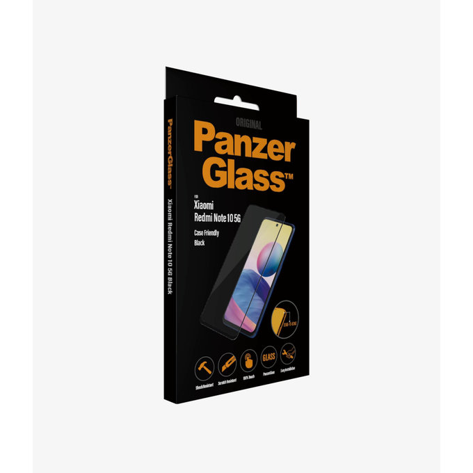 PanzerGlass - Kaljeno Steklo Case Friendly za Xiaomi Redmi Note 10 5G, črn