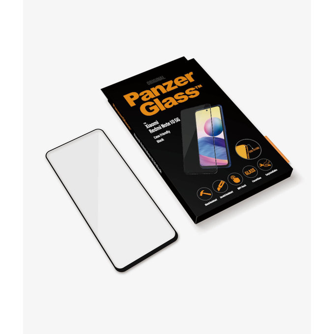 PanzerGlass - Kaljeno Steklo Case Friendly za Xiaomi Redmi Note 10 5G, črn