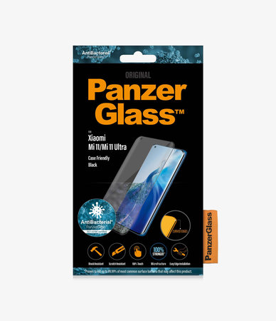 PanzerGlass - Kaljeno Steklo Case Friendly AB za Xiaomi Mi 11, Mi 11 Ultra, črn