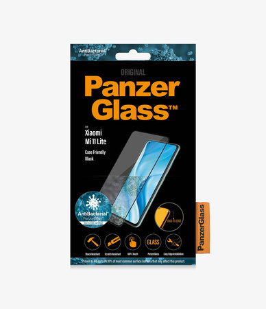 PanzerGlass - Kaljeno Steklo Case Friendly za Xiaomi Mi 11 Lite, črn
