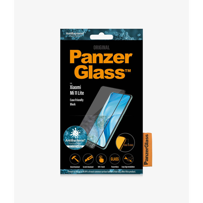 PanzerGlass - Kaljeno Steklo Case Friendly za Xiaomi Mi 11 Lite, črn
