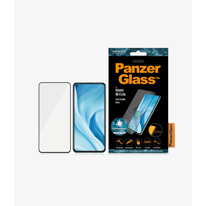 PanzerGlass - Kaljeno Steklo Case Friendly za Xiaomi Mi 11 Lite, črn