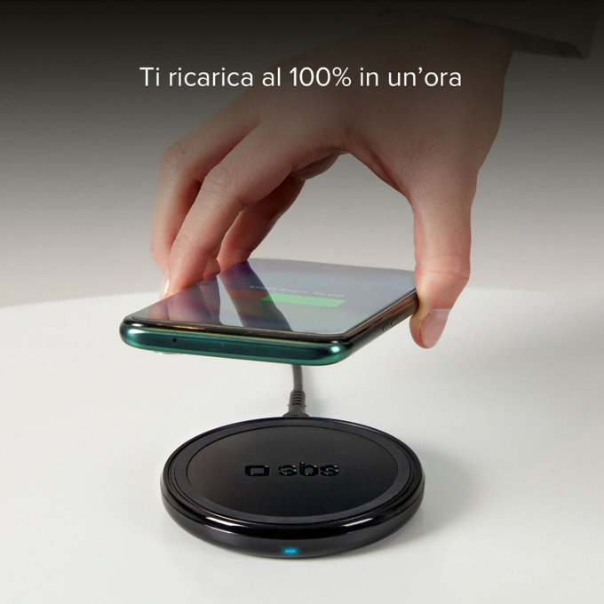 SBS - brezžični polnilec s Qi, črn