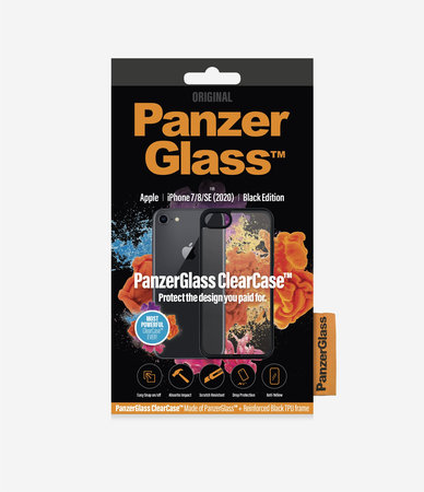 PanzerGlass - Ovitek ClearCase za iPhone 7, 8, SE 2020 in SE 2022, črn