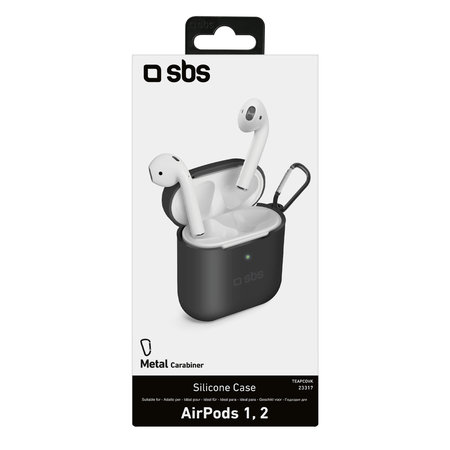 SBS - Silicon Case za Apple AirPods 2016, AirPods 2019, črna