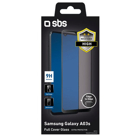 SBS - Tempered Glass Full Cover za Samsung Galaxy A03s, črna
