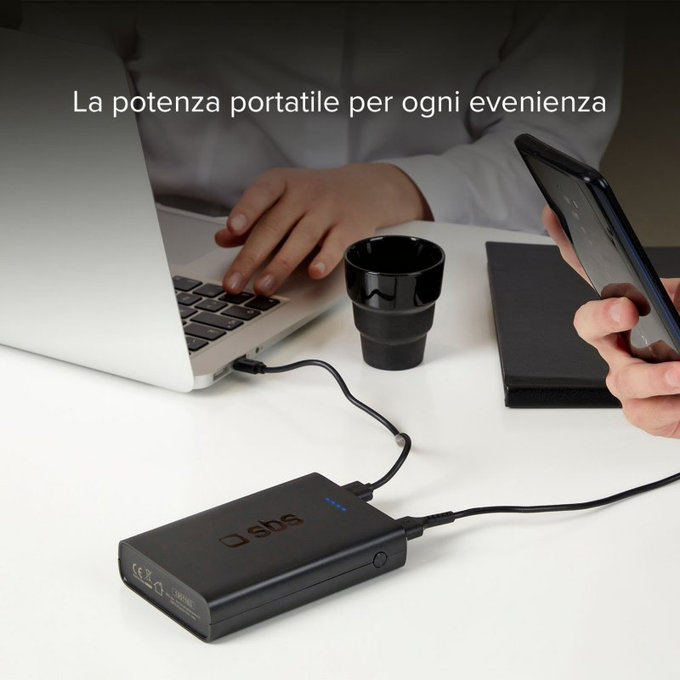 SBS - PowerBank 20 000 mAh, 2x USB, 2,1A, črna