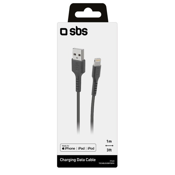 SBS - Lightning / USB kabel (1m), črn