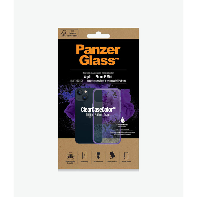 PanzerGlass - Ovitek ClearCaseColor AB za iPhone 13 mini, grape