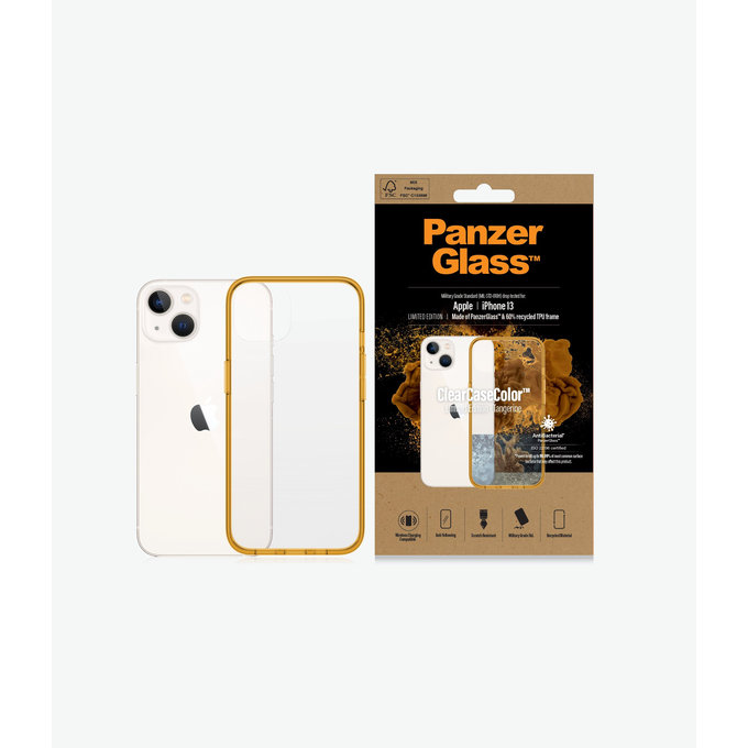 PanzerGlass - Ovitek ClearCaseColor AB za iPhone 13, mandarina