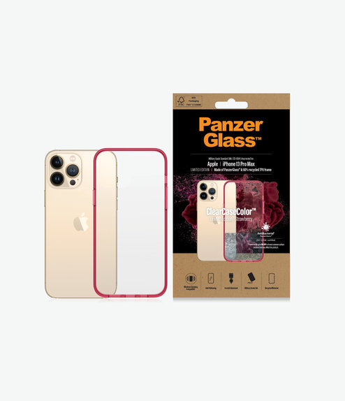 PanzerGlass - Ovitek ClearCaseColor AB za iPhone 13 Pro Max, strawberry