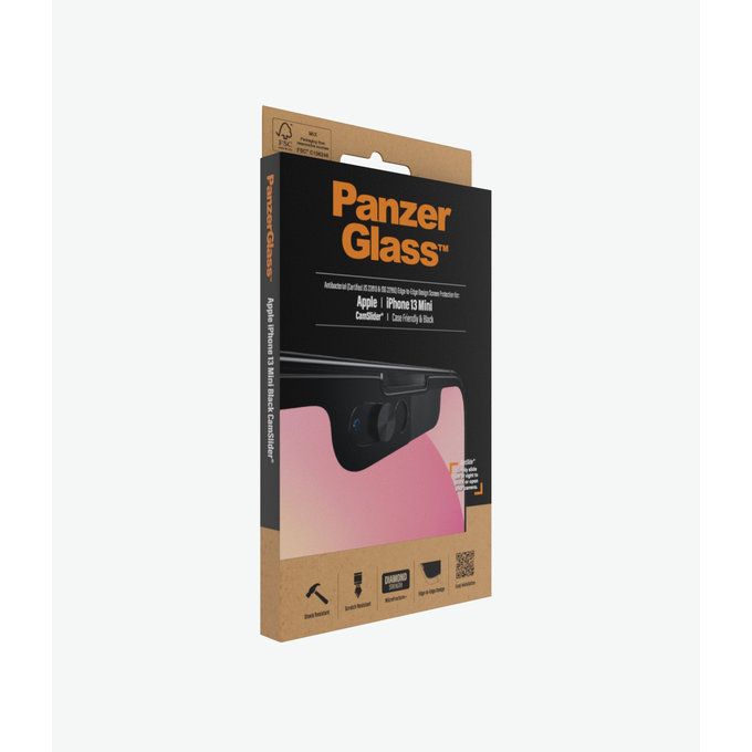 PanzerGlass - Kaljeno Steklo Case Friendly CamSlider AB za iPhone 13 mini, črn